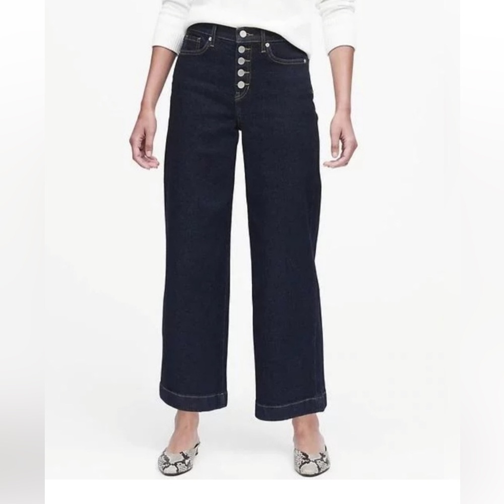 Banana Republic High Rise Wide Leg Crop Jeans Size 31